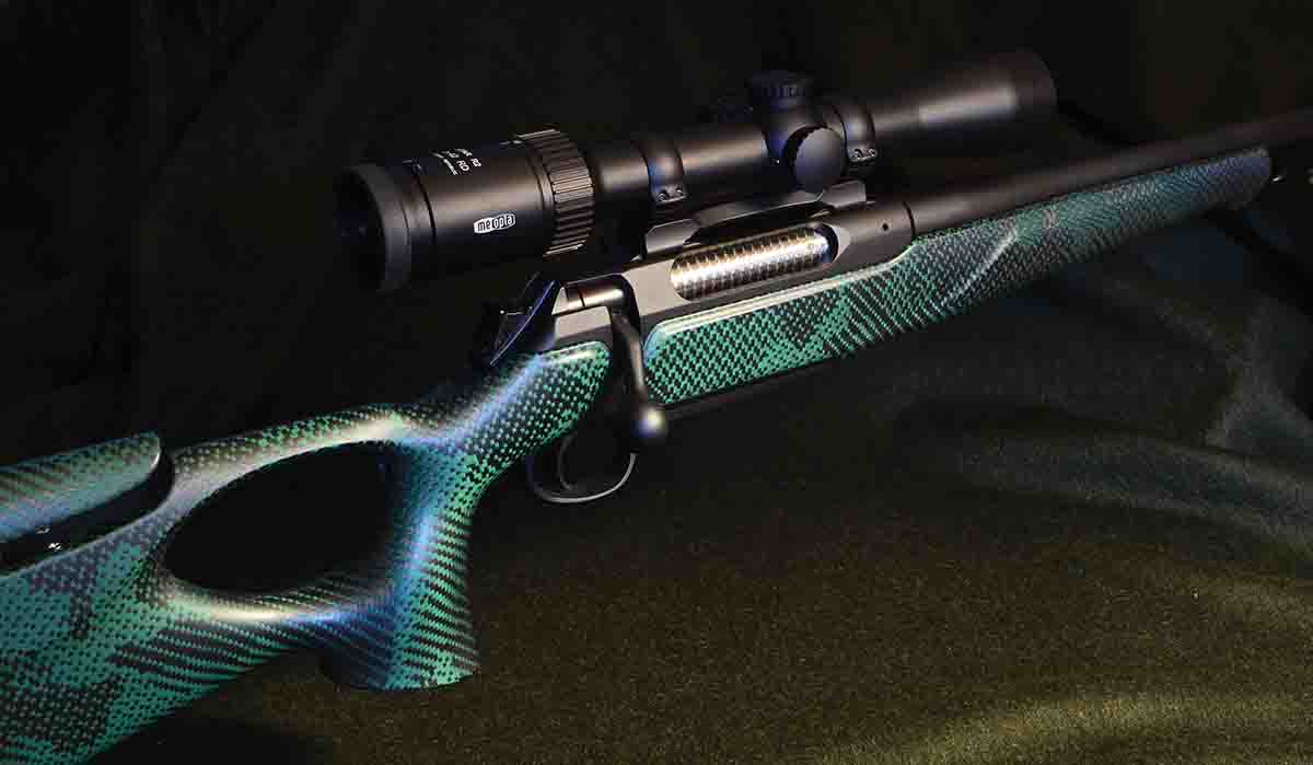 The Sauer 404 XTC is about as good looking as a composite-stock rifle can be. This one is a .270 Winchester. The scope is a Meopta MeoStar R2 1.7-10x 42mm RD.